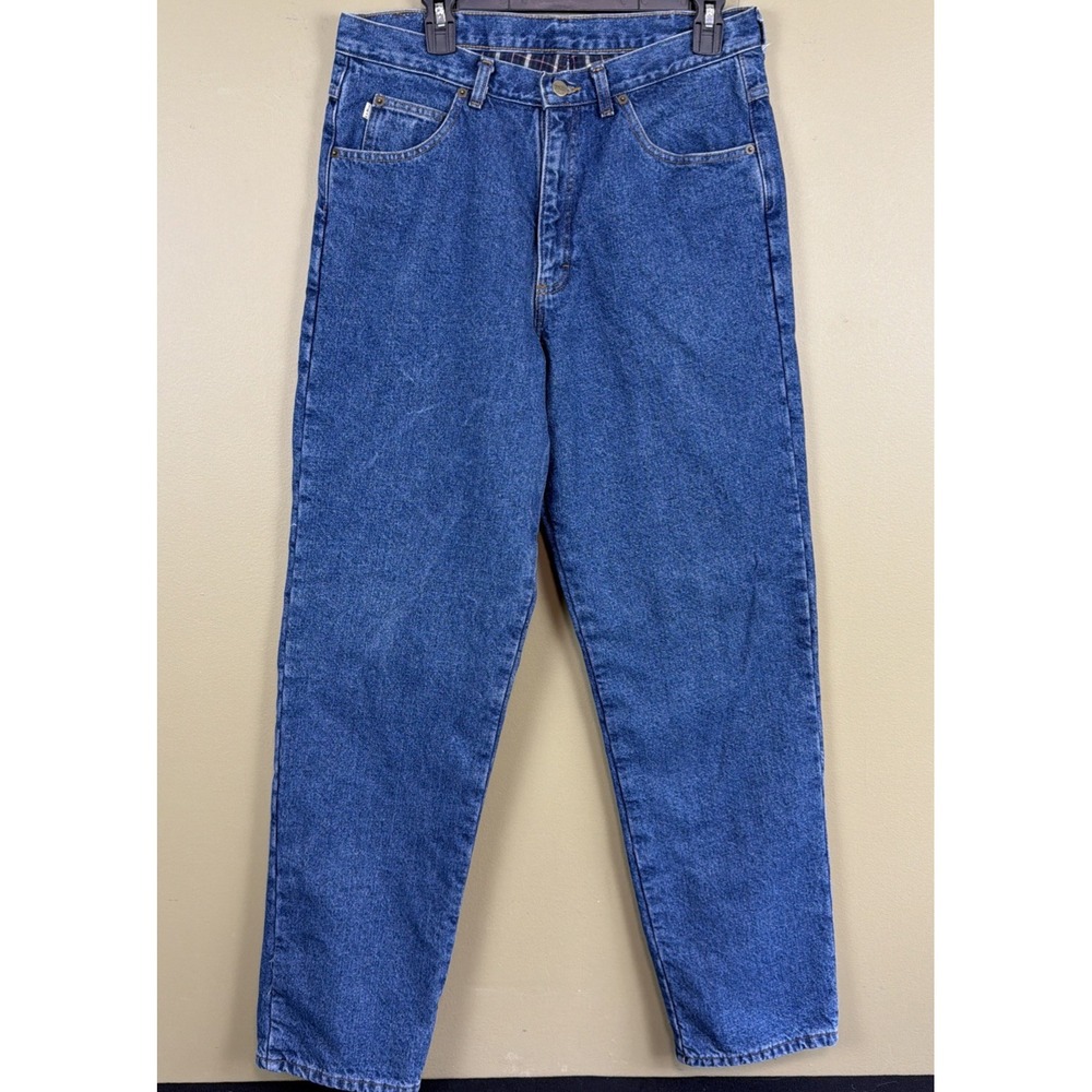 LL Bean Fleece Flannel Lined Jeans Men's 34x34 Natural Fit Jeans Workwear